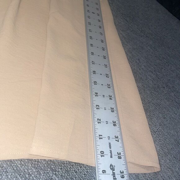 Womens 3XL Wide Leg Pants Split Leg Beige Flowy Palazzo Tie Waist Resort Casual - Picture 7 of 10